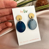 Speckled Blue Small Dangle Earrings