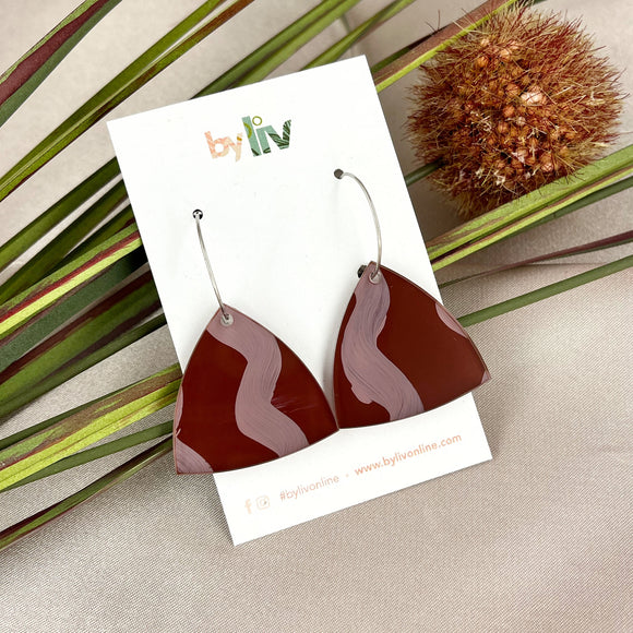 Burgundy Blush - Hoop Earrings