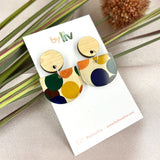 Earthy Tones Scallop Dangle Earrings