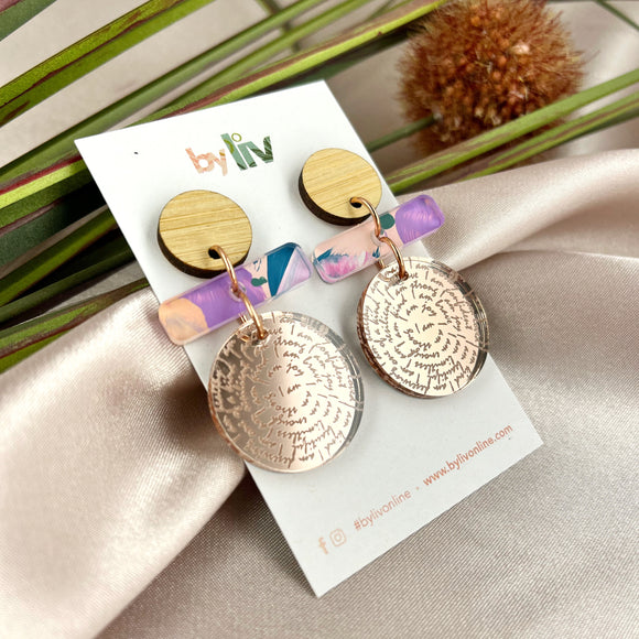 Playful Pink -Affirmation Dangle Earrings