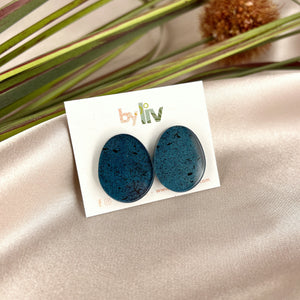 Speckled Blue Statement Studs