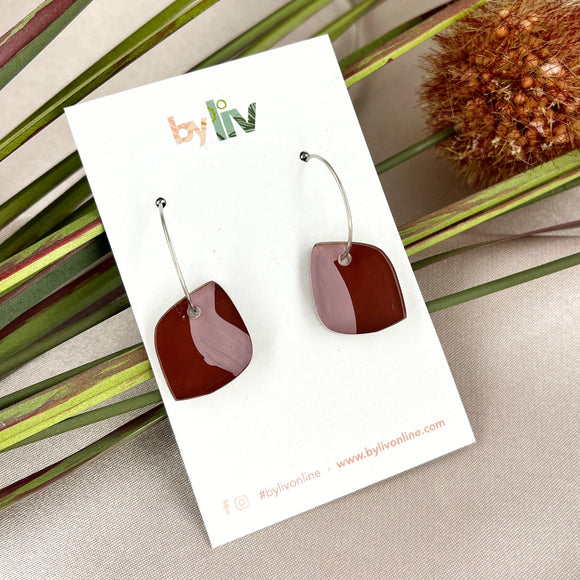 Burgundy Blush - Petite Hoop Earrings