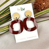 Burgundy Blush - Small Abstract Dangle Earrings