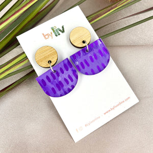 Purple Scallop Dangle Earrings