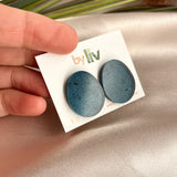 Speckled Blue Statement Studs