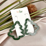 CHOOSE YOUR COLOUR: Large Christmas Tree Hoops