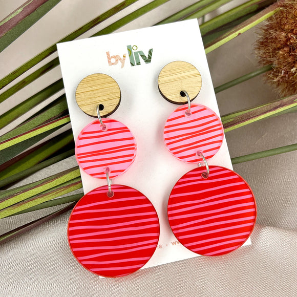 Pink & Red Dangle Earrings