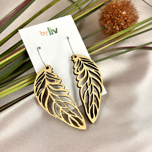 Bamboo Feather Dangles