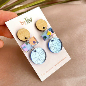 Blue Confetti -Affirmation Dangle Earrings