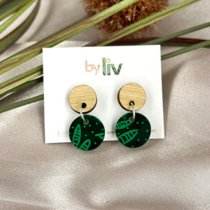 Petite Green Frond Dangle Earrings