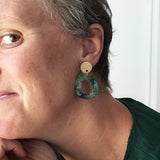 Green Envy - Small Abstract Dangle Earrings