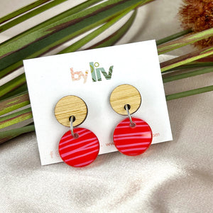 Petite Red & Pink Dangle Earrings