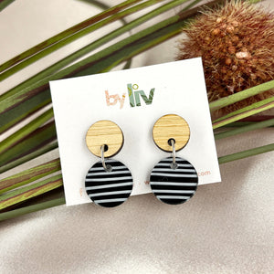 Petite Black & White Dangle Earrings